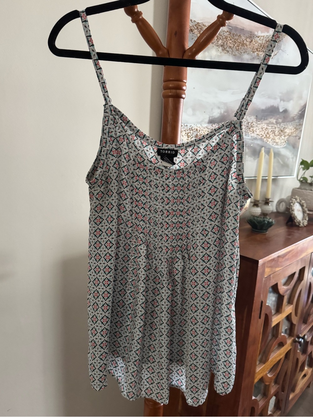Torrid Size 1 Geometric Flowy Tank Top Boho Style